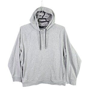 Mens Everyday Gray Active Pullover Hoodie Drawstring Cotton Blend Size XXL